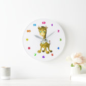 Grande Horloge Ronde Cute Baby Giraffe Clock (Maison)