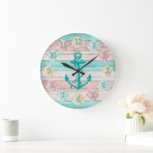 Grande Horloge Ronde Cute Beach Colors (Maison)