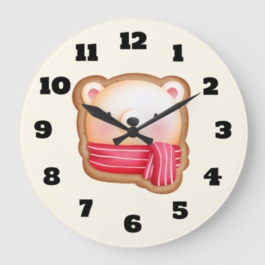 Grande Horloge Ronde Cute Bear Face (Recto)