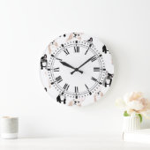 Grande Horloge Ronde Cute Bulldog Pattern (Maison)