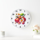 Grande Horloge Ronde Cute cherry amoureux cuisine (Maison)