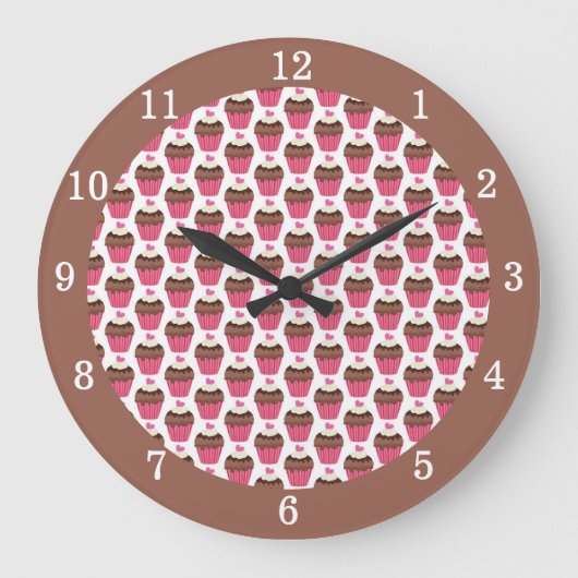 Grande Horloge Ronde Cute Cupcake Sweet Dessert Bakery Cake Pattern (Recto)