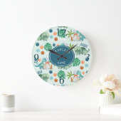 Grande Horloge Ronde Cute Dinosaur T Rex Pattern Jurassic Kids Room (Maison)