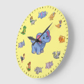Grande Horloge Ronde Cute Dressed Animals Themed (Angle)