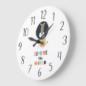 Grande Horloge Ronde Cute Exploration Lion (Angle)