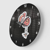 Grande Horloge Ronde Cute Flamingo; cool (Angle)