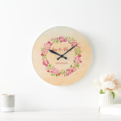 Grande Horloge Ronde Cute Floral (Maison)