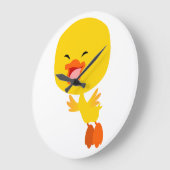 Grande Horloge Ronde Cute Flying Dessin animé Duckling Wall Clock (Angle)