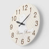Grande Horloge Ronde Cute Funny White Bird (Angle)