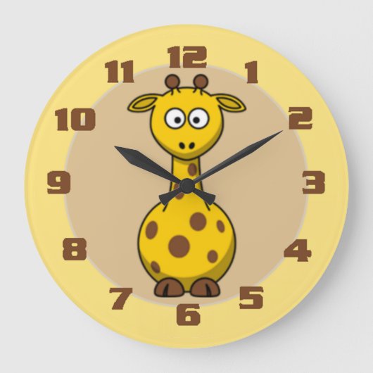 Grande Horloge Ronde Cute Giraffe Nursery (Recto)