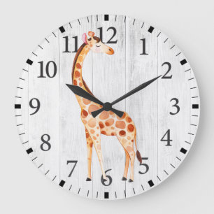 Grande Horloge Ronde Cute Giraffe Wall Clock