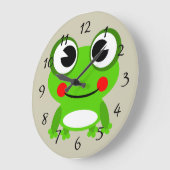 Grande Horloge Ronde Cute grenouille animée (Angle)