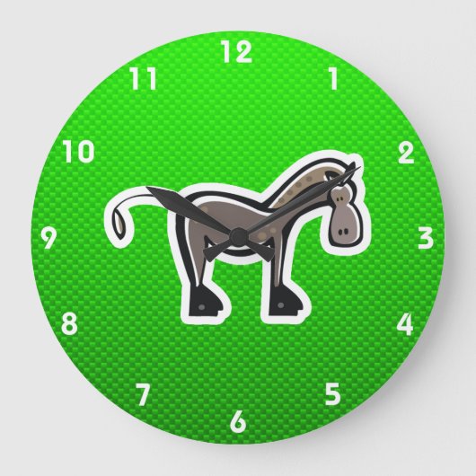 Grande Horloge Ronde Cute Horse; Green (Recto)
