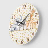 Grande Horloge Ronde Cute Jungle (Angle)