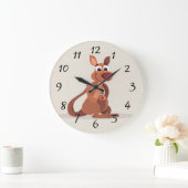 Grande Horloge Ronde Cute Kangaroo animé avec bébé (Maison)
