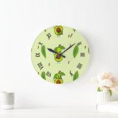 Grande Horloge Ronde Cute kawaii avocado (Maison)