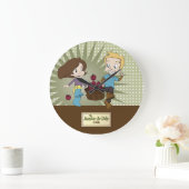 Grande Horloge Ronde Cute Kids (Maison)