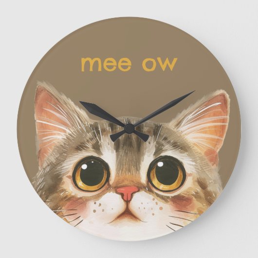 Grande Horloge Ronde Cute Kitten (Recto)