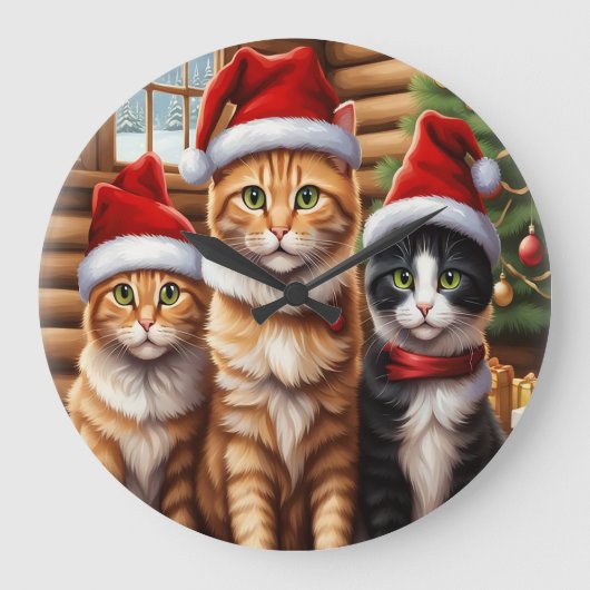 Grande Horloge Ronde Cute Kittens (Recto)