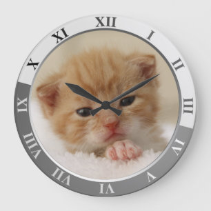 Grande Horloge Ronde Cute Kitty