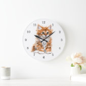 Grande Horloge Ronde Cute Kitty (Maison)