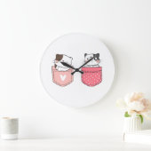 Grande Horloge Ronde Cute Kitty Chat (Maison)