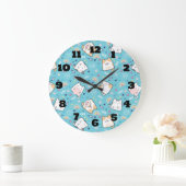Grande Horloge Ronde Cute Kitty Chat Motif Whimsical (Maison)