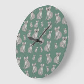 Grande Horloge Ronde Cute Koala Eucalyptus Motif vert (Angle)