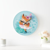 Grande Horloge Ronde Cute Little Fox (Maison)