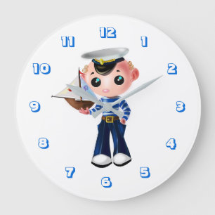 Grande Horloge Ronde Cute Little Sailor