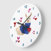 Grande Horloge Ronde Cute Llama Love (Angle)