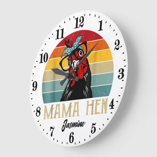 Grande Horloge Ronde Cute Mama, ajouter le nom (Angle)