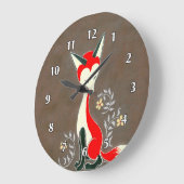 Grande Horloge Ronde Cute moderne peinture Art Fox (Angle)