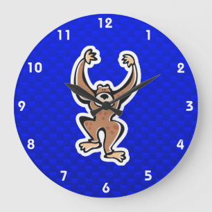 Grande Horloge Ronde Cute Monkey