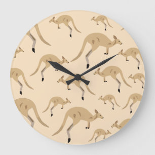 Grande Horloge Ronde Cute Motif australien Kangaroo