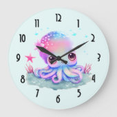 Grande Horloge Ronde Cute Octopus Sea Creator (Recto)