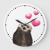 Cute Otter avec Love Hearts
