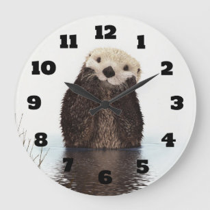 Grande Horloge Ronde Cute Otter Wildlife Image