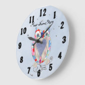 Grande Horloge Ronde Cute Owl Baby (Angle)