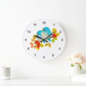 Grande Horloge Ronde Cute Pair of Bluebirds Wall Clock (Maison)