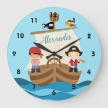 Cute Pirate Boys & A Big Ship Nom Personnalisé