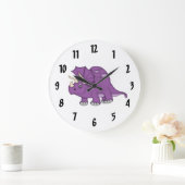 Grande Horloge Ronde Cute Purple Dinosaur Kid's wall-clock/Medium (Maison)