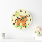 Grande Horloge Ronde Cute Tigre Kid's (Maison)