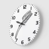 Grande Horloge Ronde Cutlerie Rustique Vintage Fork Retro (Angle)