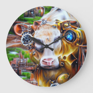 Grande Horloge Ronde Cyber-vache vapeur