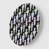 Grande Horloge Ronde Cycladic Figurines (Angle)