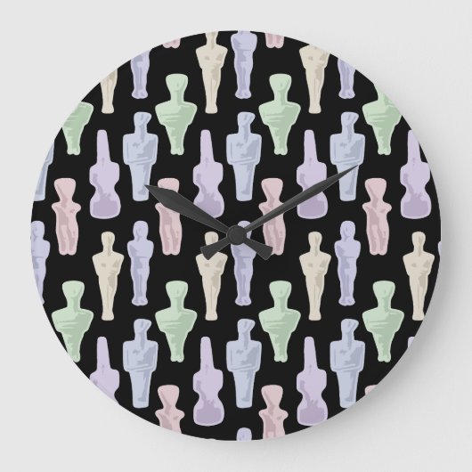 Grande Horloge Ronde Cycladic Figurines (Recto)