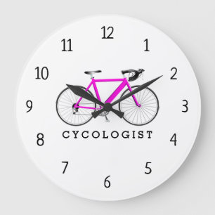 Grande Horloge Ronde Cycliste Pink Bicycle Large Clock