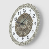 Grande Horloge Ronde Cygne Art Déco (Angle)