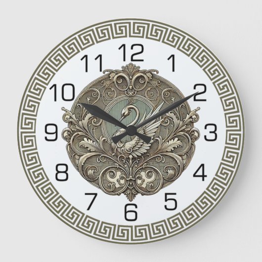 Grande Horloge Ronde Cygne Art Déco (Recto)